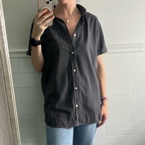 Jack & Jones Originals Charcoal Grey Short Sleeve Button Down Shirt